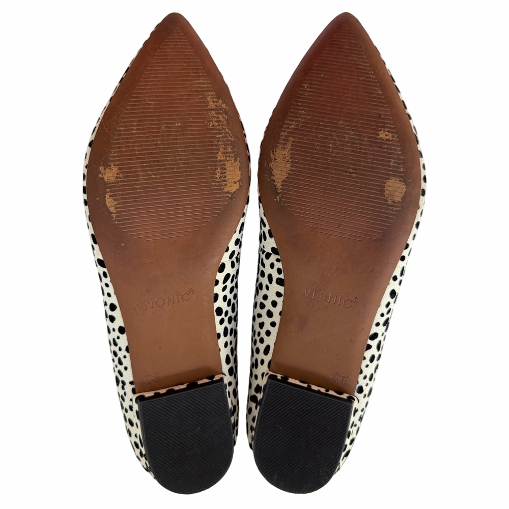 VIONIC Lena Spot Black Off-White Size 9 Ballet Flat Pointed Toe Comfort Slip ons - Picture 10 of 13